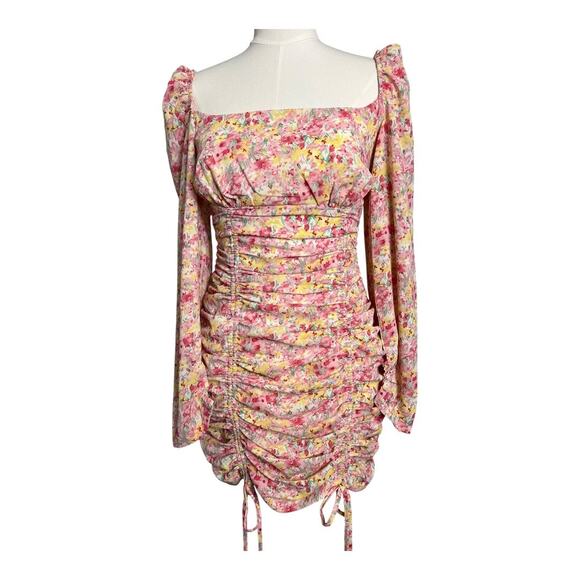 Womens Coquette Cottagecore Dress Girly Romantic Pink Floral Small Mini - Picture 2 of 9